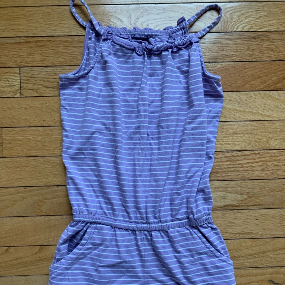 Gap Kids Summer Romper Lavender Stripes 10 L